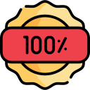 graphic image of a 100 percent label